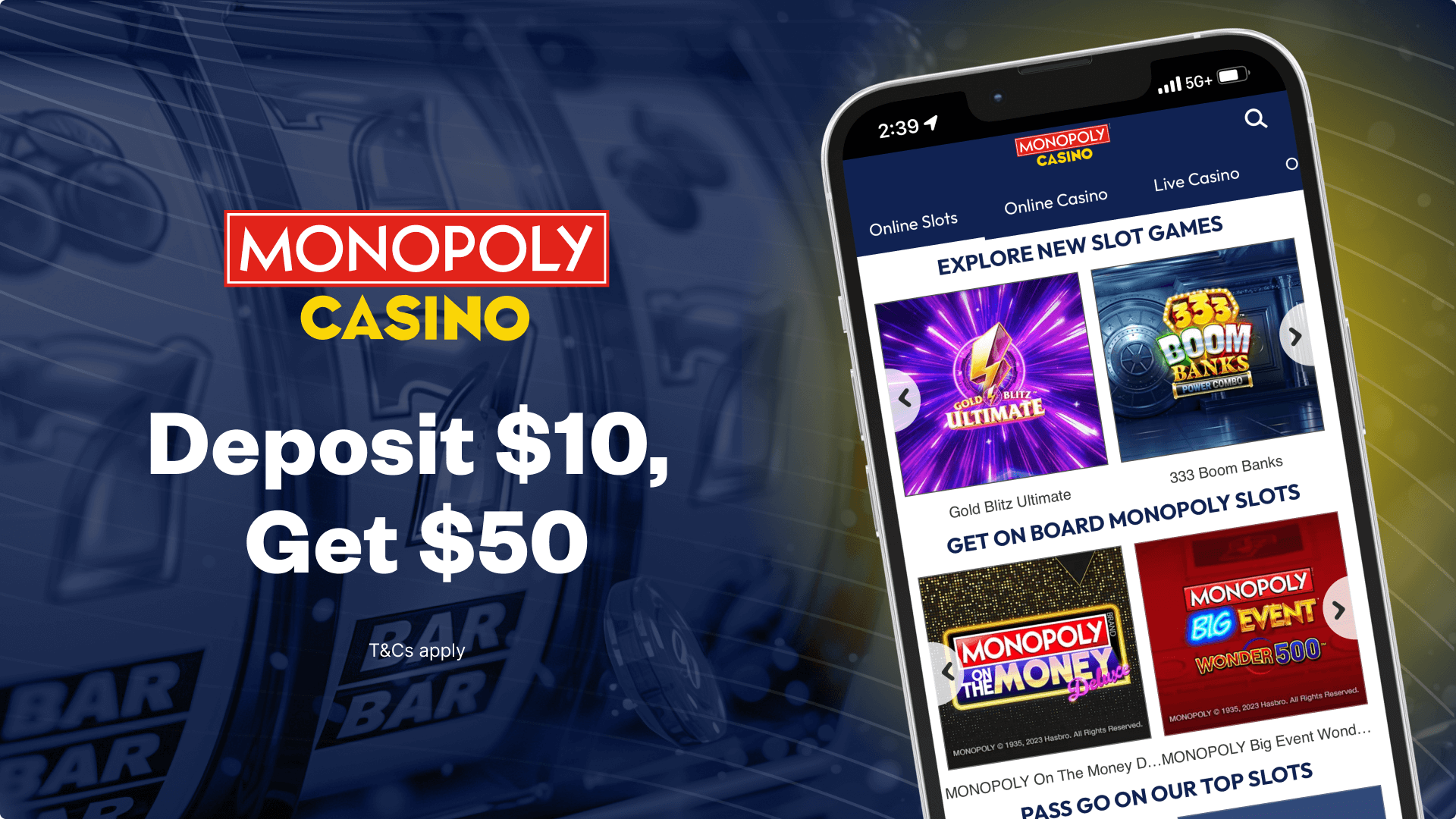 Monopoly Casino welcome bonus